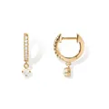 Boucles d'oreilles huggies en laiton doré avec zircon et élégantes perles rondes - Style 16 / Or