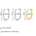 Klassische 14K Gold gefüllte U-Ohrringe mit Zirkon und hypoallergener Größentabelle - U-förmige Ohrringe (e883) / 3er Set / Gold und Silber