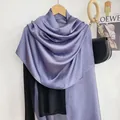 Elegante sciarpa in seta lavanda sottile in tinta unita per protezione solare estiva - Viola