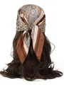 Fascia per capelli in seta con stampa paisley marrone e beige su capelli mossi - Paisley - Marrone Caffè