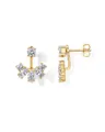 Elegant gold zircon stud earrings with fan-shaped drop design for women style - Fan Shaped Cluster (e1030) / 14k / One Pair / Gold