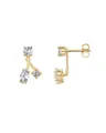 Elegant gold zircon stud earrings with round and marquise-cut stones for women - Cluster Jacket (e1031) / 14k / One Pair / Gold