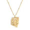 Collier en laiton doré avec pendentif crabe en relief et pierre de zircone incrustée - Style Crabe Relief Irrégulier (x410) / 14k / Or
