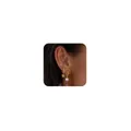 Gold ocean themed earring set with shell stud, starfish charm and pearl drop on ear - Shell Starfish Artificial Pearl Gold Set (e745) / Single Card Pack / Gold