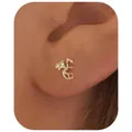 Exquisite gold-plated dragon stud earrings for women featuring detailed wing carvings - Climbing Dragon Shape (e1442) / 1 Piece / Gold