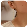 Eleganti orecchini lunghi a nappa dorati con barre metalliche e design a frange sottili - Stile Nappina Blocco di Metallo a Barra (e1463) / Un Paio / Oro