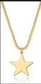 Macro detail of a 18k gold plated star pendant necklace with high shine finish - Star Shape (Gold x914) / 14k