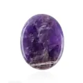 Pietra pollice in ametista ovale lucida con texture di cristallo viola naturale e inclusioni - Ametista