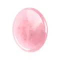 Pietra pollice in quarzo rosa naturale ovale lucido con trame di cristallo interne - Quarzo rosa