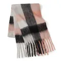 Thick oversized plaid scarf with tassels in pink and grey tones for winter warmth - Pink Grey Classic Plaid (49#) / 39x240cm
