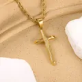 Makroaufnahme einer vergoldeten Kruzifix-Halskette mit detaillierter Kordelkettengestaltung - Seilkette Halskette / Gold