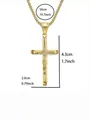 Goldenes Kreuz Anhänger Halskette Maße 4,3cm Höhe und 50cm Kettenlänge im Detail - Quadratische Perlenkette / Gold
