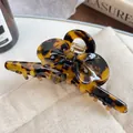 Elegant tortoiseshell acetate hair claw clip featuring a classic bow design for women - 11cm / Coffee Tortoise Shell