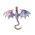 Vintage colorful galaxy dragon brooch pin with rhinestones for suit accessories - Starry Sky Purple