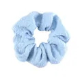 Light blue seersucker scrunchie with pleated fabric texture in Korean style - Pleated Cloth Style / Light Blue Pleated Scrunchie
