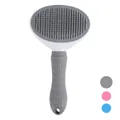Self-cleaning cat grooming brush with anti-slip handle available in grey, pink and blue - PP Slicker Brush (Bagged) / Gray