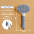 Blue and white self-cleaning pet brush for cats with ergonomic handle and 10cm wide head - TPR Slicker Brush (Bagged) / Gray