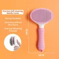 Pink self-cleaning pet brush with fine metal needles and ergonomic anti-slip handle - TPR Slicker Brush (Bagged) / Pink