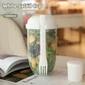 Contenitore per insalata bianco da 1000ml con forchetta e porta salsa integrato - Grande Capacità / Strato Singolo Bianco