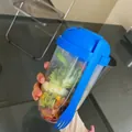 Portable double-layer salad cup with blue lid and fork for overnight oats and snacks - Single Layer Blue