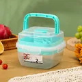 Portable 1100ml mint green double-layer salad cup with handle for healthy meals - Green Salad Box