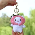 Simpatico ciondolo gatto di peluche fragola con copricapo rosa e portachiavi dorato - Stile Gatto Fragola (Chiusura in Metallo Dorato)