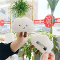 Cute white plush cloud hair clip with smiling face and metal duckbill clip - Hair Clip Style / White