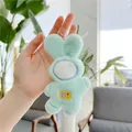 Mint green plush astronaut bunny keychain pendant being held in hand as a bag charm - 13cm Height / Mint Green - Standard Clasp