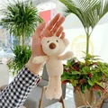 Porte-clés ours en peluche beige en polaire douce avec chaîne à billes métallique - Ours en Peluche (053222) / Chaîne Normale Sans Cœur