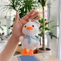 Close-up of cute plush duck mascot wearing a sailor hat and blue neckerchief charm - Plain Chain / White / 14cm