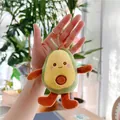 Simpatico portachiavi di peluche a forma di avocado con espressione ricamata - 14cm Avocado Premium (Catenina a Sfere)