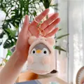 Close-up of cute plush penguin keychain with pink hoodie and golden lobster clasp detail - Gold Clasp / Pink / 10cm