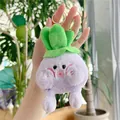 Plush purple cabbage doll keychain featuring cute facial expression and gold ring - Gold Clasp / Purple