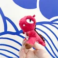 Cute red plush dinosaur keychain with soft texture and hanging loop for backpacks - Wine Red (Chain) / 11cm