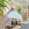 Cute white mushroom plush pendant with yellow dots and smiling face on blurry background - Cheese (Plastic Buckle) / 8cm - 10cm