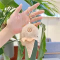 Schattige Capybara ijsje pluche sleutelhanger met bruine vacht en gouden metalen ring - Lichtbruine Capibara Stijl (Gouden Gesp) / Ongeveer 14cm