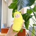 Llavero de peluche de monstruo banana amarillo con detalles verdes y bordado de arcoíris - Estilo de Cadena de 13cm / Amarillo