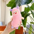 Detalle de llavero de monstruo de peluche rosa con bordado Rainbow colorido - Estilo de Cadena de 13cm / Rosa