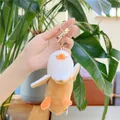 Portachiavi peluche anatra banana con design a frutto sbucciato e dettagli arancioni vivaci - Marrone Con Chiusura Dorata