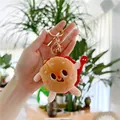 Porte-clés burger en peluche avec visage souriant et fermoir doré en métal chic - Burger (Boucle Dorée) / 8 cm - 10 cm