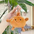 Porte-clés poire en peluche marron avec sourire mignon et fermoir mousqueton doré - Fermoir Or / Marron