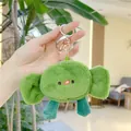 Süßer grüner Plüsch-Elefant Schlüsselanhänger mit großen Ohren für Taschen - Meeresalgenknoten Metallschnalle