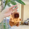 Simpatico portachiavi peluche capibara in felpa gialla per decorazione borsa - Felpa Gialla-Catena Ordinaria
