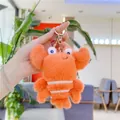 Porte-clés crabe en peluche orange avec anneau doré pour sacs et clés - Homard Orange / Fermoir Doré / Environ 10 cm