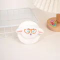 Detail of soft plush coin purse featuring a cute embroidered sheep with orange glasses - Sheep Style (B159)