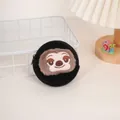 Close-up of a cute plush sloth coin purse with soft embroidery on a cozy tabletop - Sloth Style (B160)