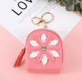 Cute pink mini daisy floral coin purse with a gold lobster clasp for girls - Pink