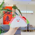 Cute plush sandwich keychain with a white fuzzy texture and lovely facial expression - Sandwich (Chain)