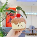 Cute plush cupcake charm with cherry top and sweet facial expression for bags - Triangle Cake (Chain)