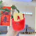 Cute plush french fries keychain pendant with a smiling face and red plush container - French Fries / 8cm-15cm / Plain Chain